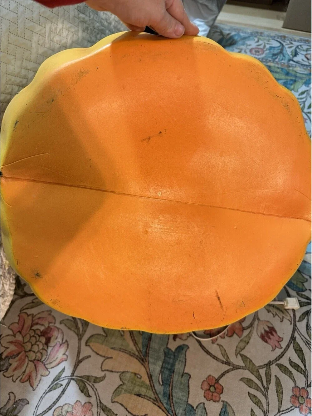 Large Vintage Pumpkin Blow Mold 20” Plastic Light-Up Jack-o-Lantern 1990s